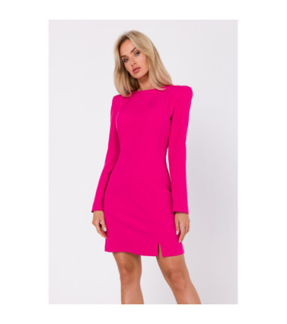 M755 Sukienka z modelującymi przeszyciami - fuksja