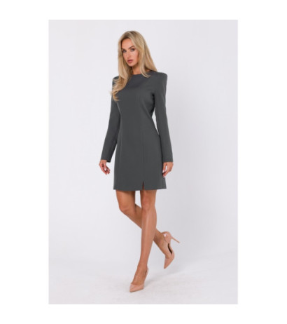 M755 Sukienka z modelującymi przeszyciami - khaki