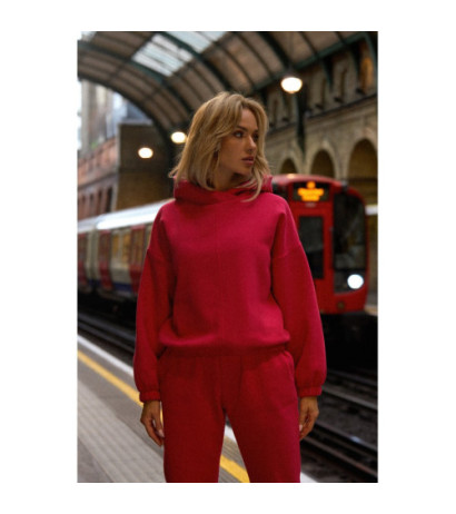 M759 Bluza z kapturem - malinowa