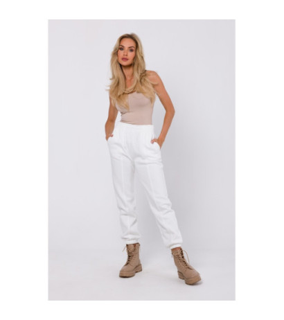 M760 Spodnie dresowe z przeszyciami na nogawkach - ecru