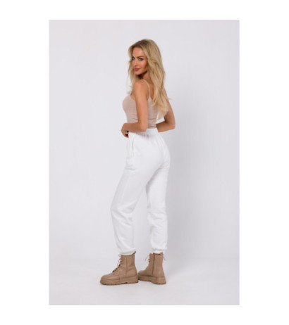 M760 Spodnie dresowe z przeszyciami na nogawkach - ecru