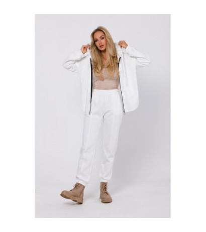 M761 Bluza z kapturem zasuwana na zamek - ecru