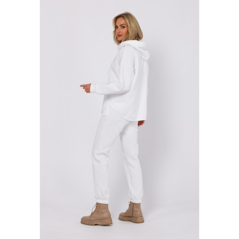 M761 Bluza z kapturem zasuwana na zamek - ecru