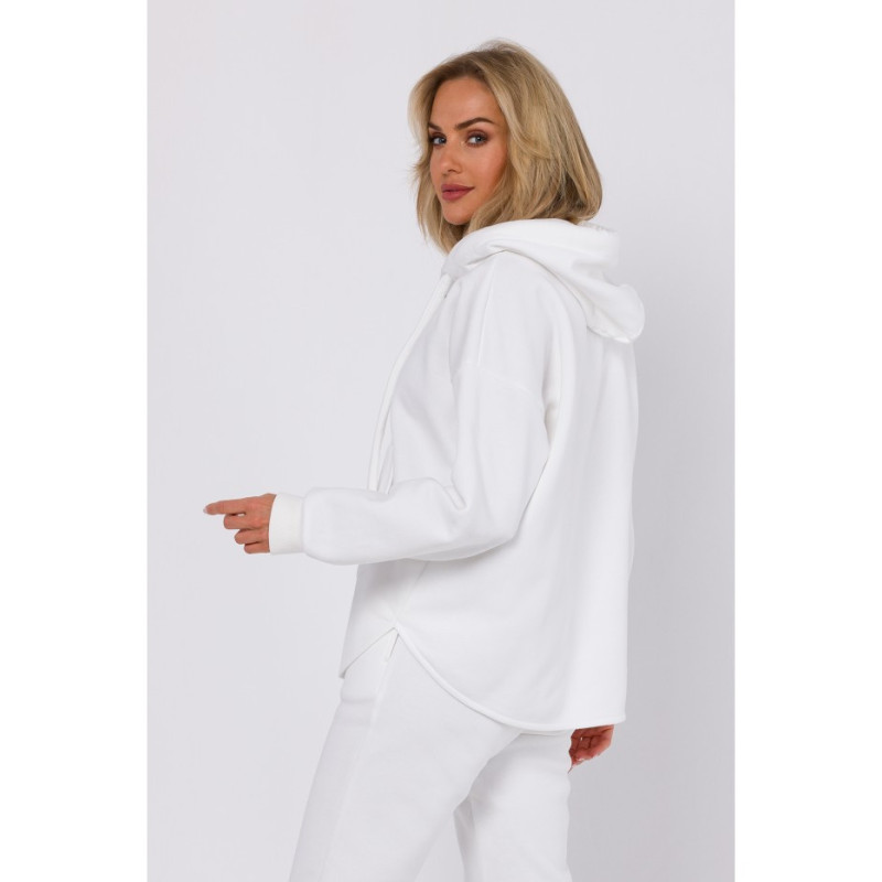 M761 Bluza z kapturem zasuwana na zamek - ecru