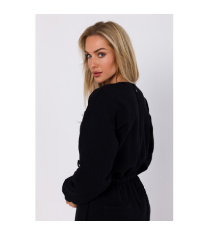 M763 Kombinezon z elastyczną talią - czarny