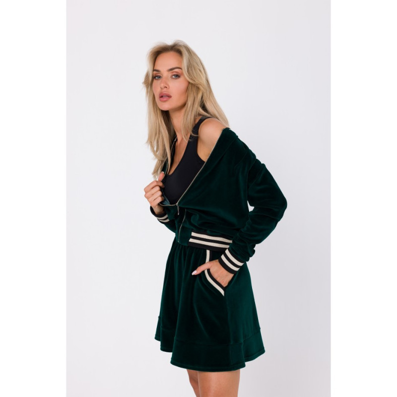 M768 Spódnica z ozdobnymi kieszeniami - zielona