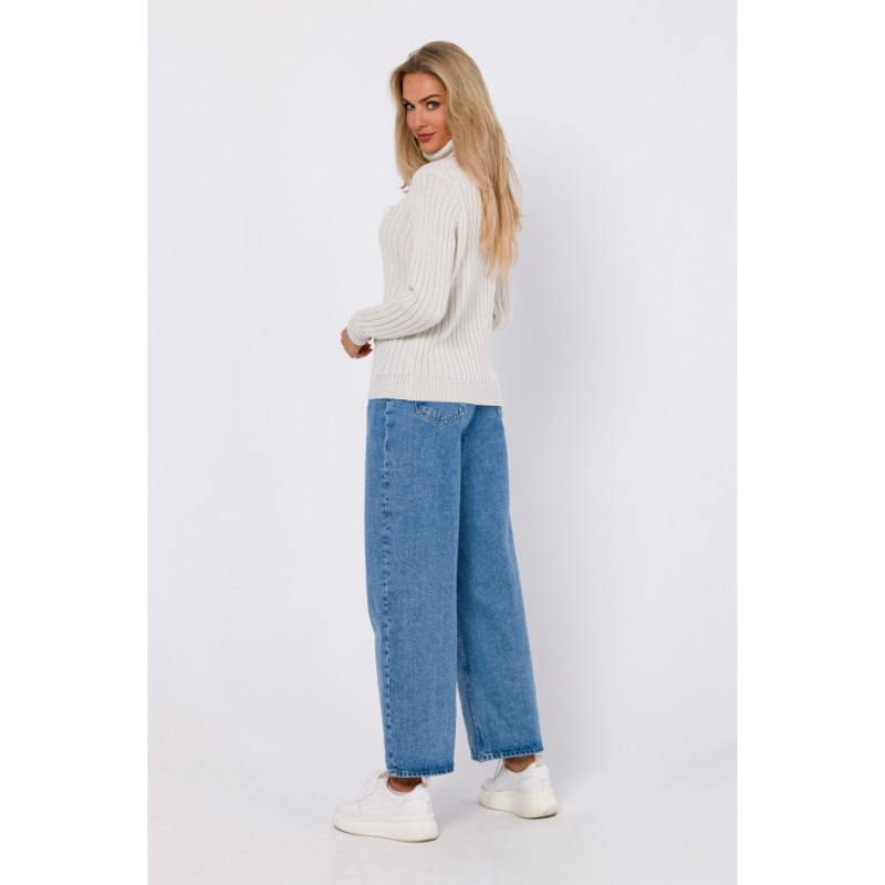 M771 Sweter z golfem - kość słoniowa