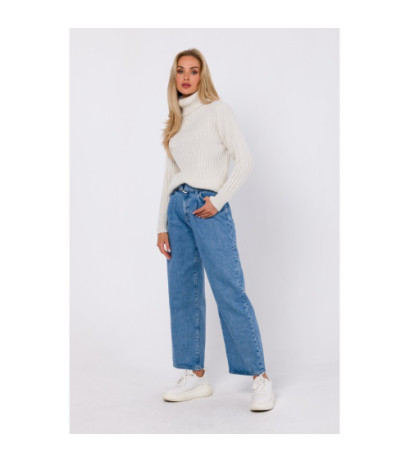 M771 Sweter z golfem - kość słoniowa