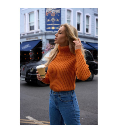 M771 Sweter z golfem - pomarańczowy