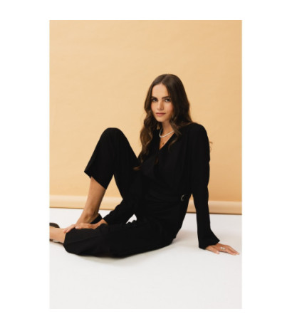 S352 Kombinezon z wiązaniem wokół talii - czarny