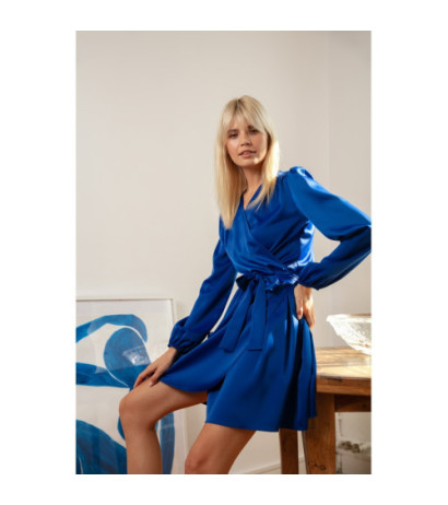 K175 Sukienka rozkloszowana - szafirowa