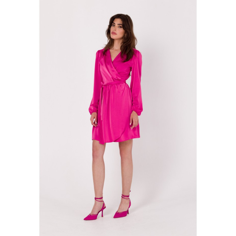 K175 Sukienka rozkloszowana - różowa