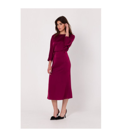 K177 Sukienka typu rybka - bordowa