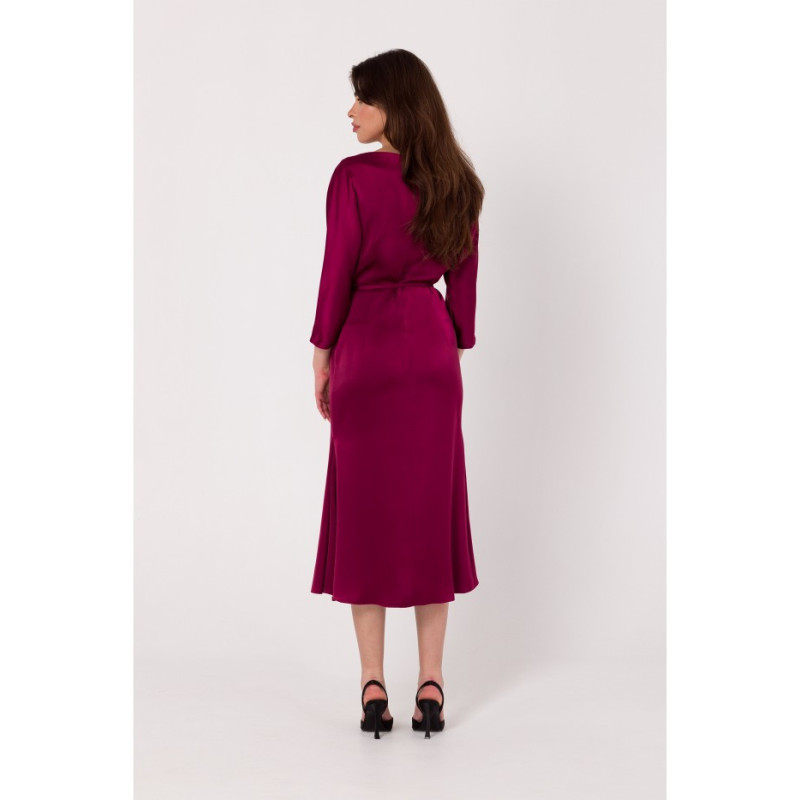 K177 Sukienka typu rybka - bordowa