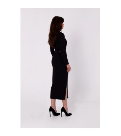 K178 Sukienka z asymetrycznym dekoltem - czarna