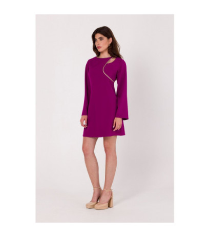 K181 Sukienka z wycięciem typu łezka w dekolcie - rubin