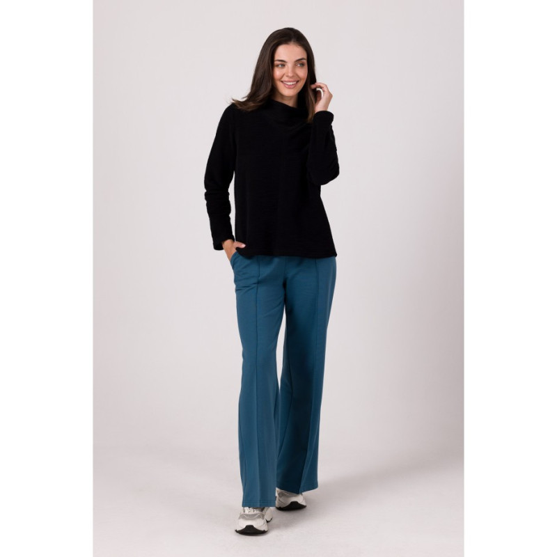 B268 Bluza z wysokim kołnierzem - czarna