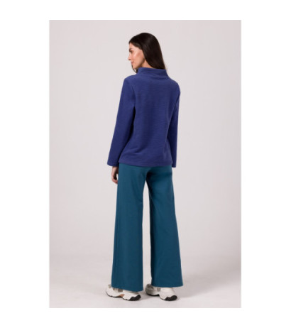 B268 Bluza z wysokim kołnierzem - indygo