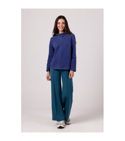 B268 Bluza z wysokim kołnierzem - indygo