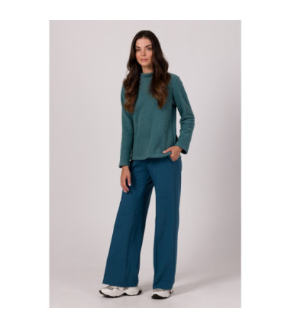 B268 Bluza z wysokim kołnierzem - turkusowa