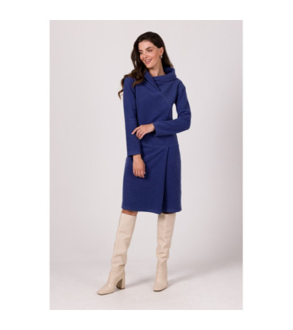 B270 Sukienka z wysokim kołnierzem - indygo