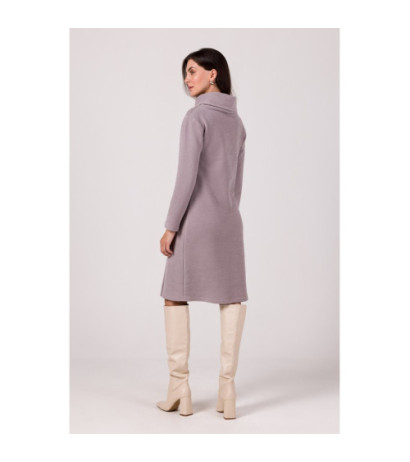 B270 Sukienka z wysokim kołnierzem - szara