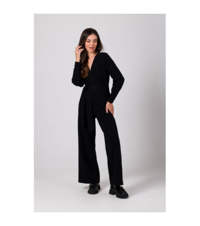 B272 Kombinezon z dekoltem - czarny