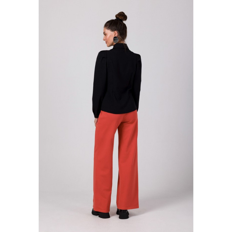 B277 Zapinana koszula z kołnierzykiem - czarna