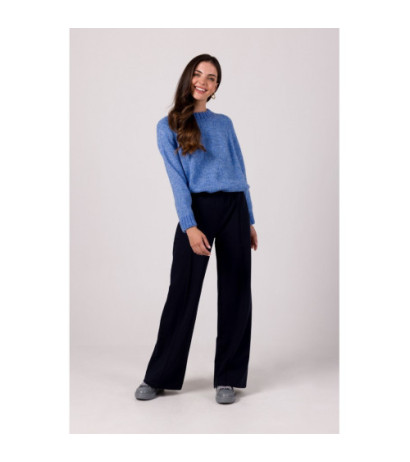 BK105 Sweter z nietoperzowymi rękawami - lazurowy