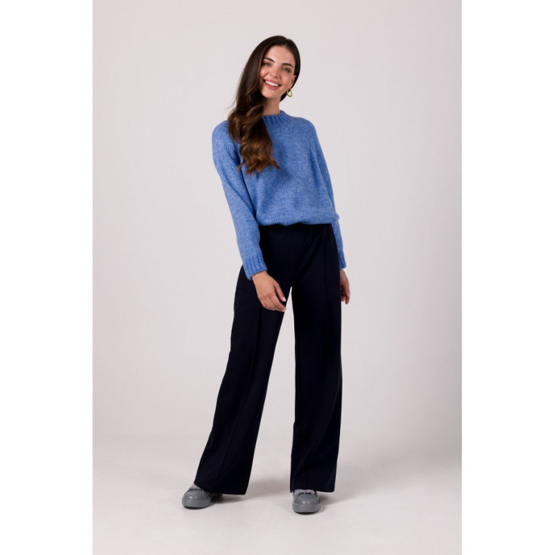 BK105 Sweter z nietoperzowymi rękawami - lazurowy