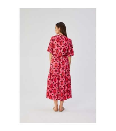 S367 Sukienka maxi z falbaną - model 1