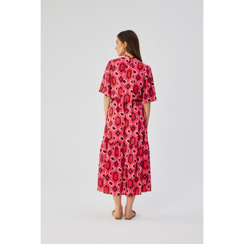 S367 Sukienka maxi z falbaną - model 1