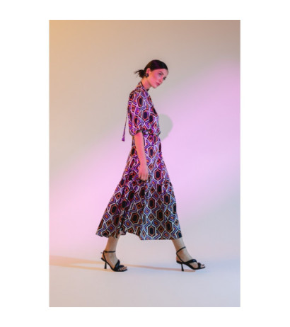 S367 Sukienka maxi z falbaną - model 2