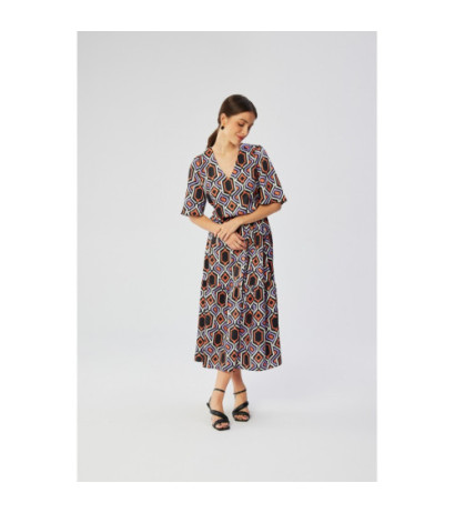 S367 Sukienka maxi z falbaną - model 2