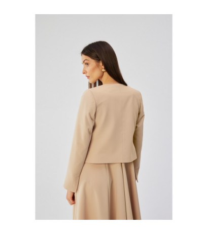 S368 Krótka marynarka bez zapięcia - beżowa