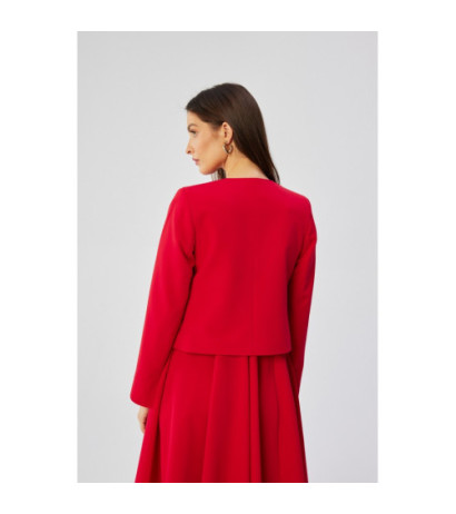 S368 Krótka marynarka bez zapięcia - czerwona