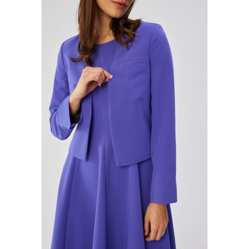 S368 Krótka marynarka bez zapięcia - fioletowa