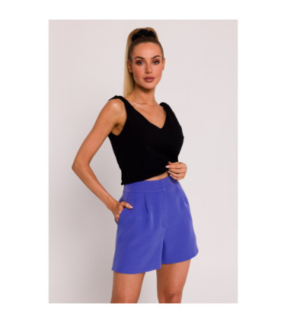 M775 Szorty z zakładkami - jasnofioletowe