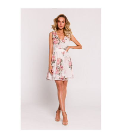 M782 Sukienka mini szyfonowa z dekoltem - model 2