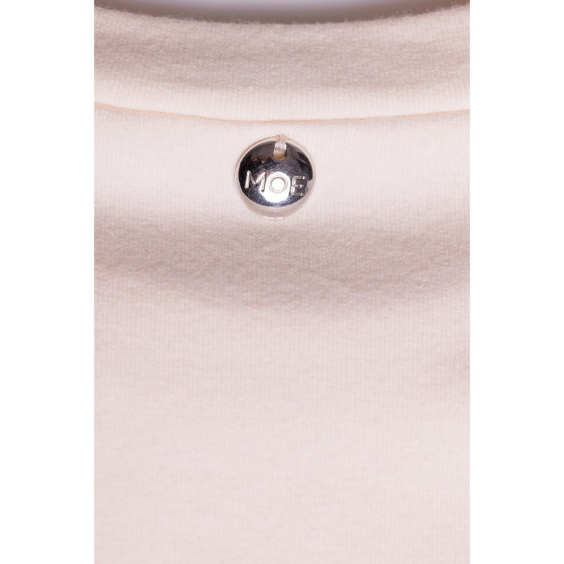 M789 Sukienka mini z poduszkami na ramionach - śmietankowa