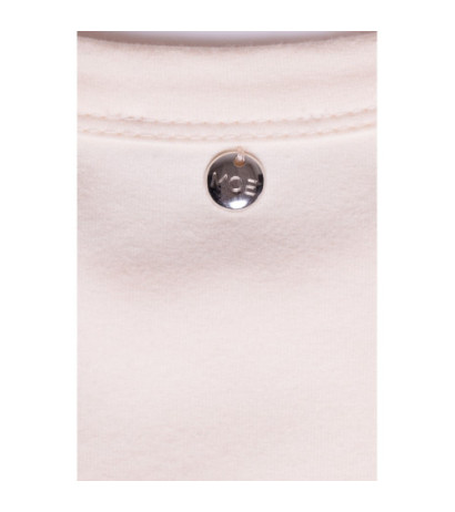 M790 Sukienka maxi z poduszkami na ramionach - śmietankowa