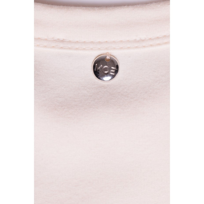 M790 Sukienka maxi z poduszkami na ramionach - śmietankowa