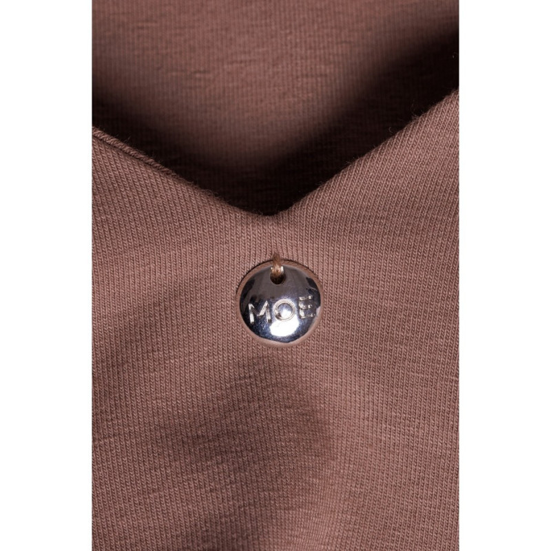 M792 Bluzka z głębokim dekoltem na plecach - kakaowa