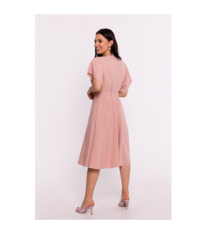 B278 Sukienka rozkloszowana - różowa