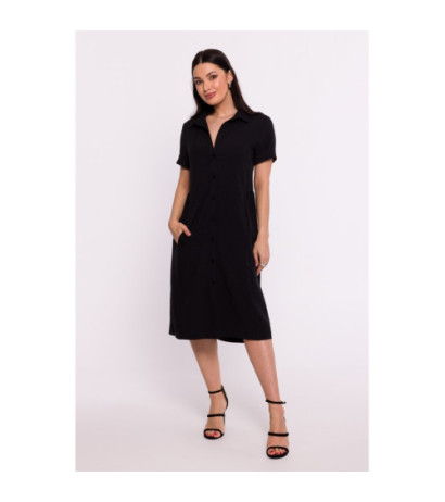 B282 Sukienka koszulowa - czarna