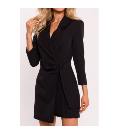 M796 Krótki kombinezon z wiązaniem gładki - czarny