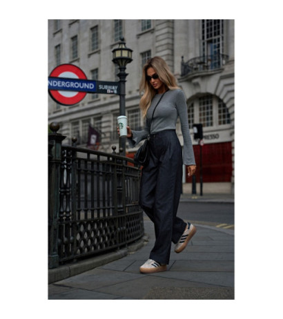 M799 Spodnie z szerokimi nogawkami - grafitowe