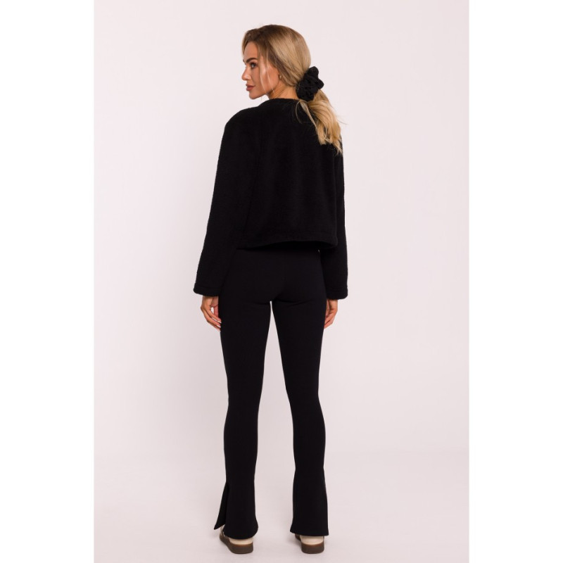 M807 Blezer z dzianiny typu miś - czarny