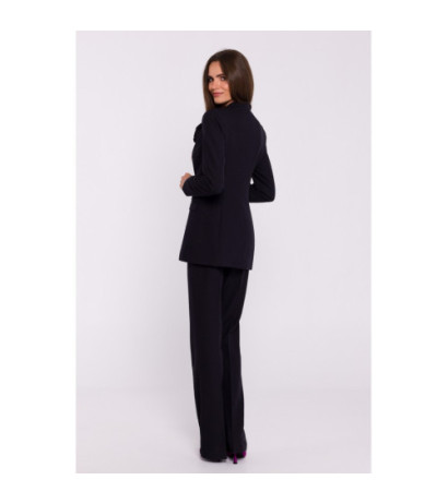 S370 Marynarka z kwiatkiem - czarna