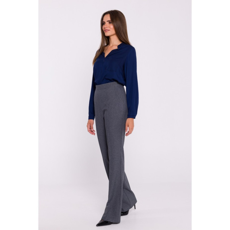 S371 Spodnie rozszerzane na dole - szare